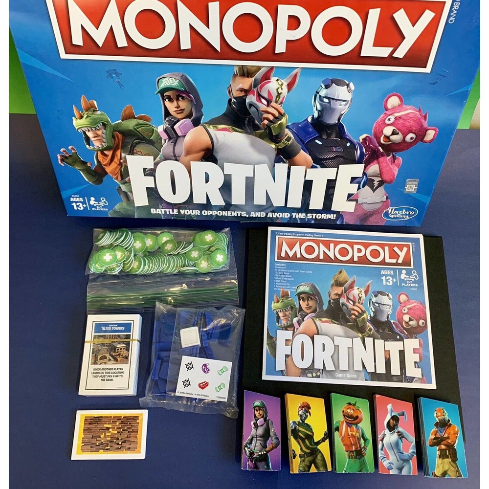 MONOPOLY FORTNITE Board Game Open Box - Never Played - Collectible COMPLETE EUC